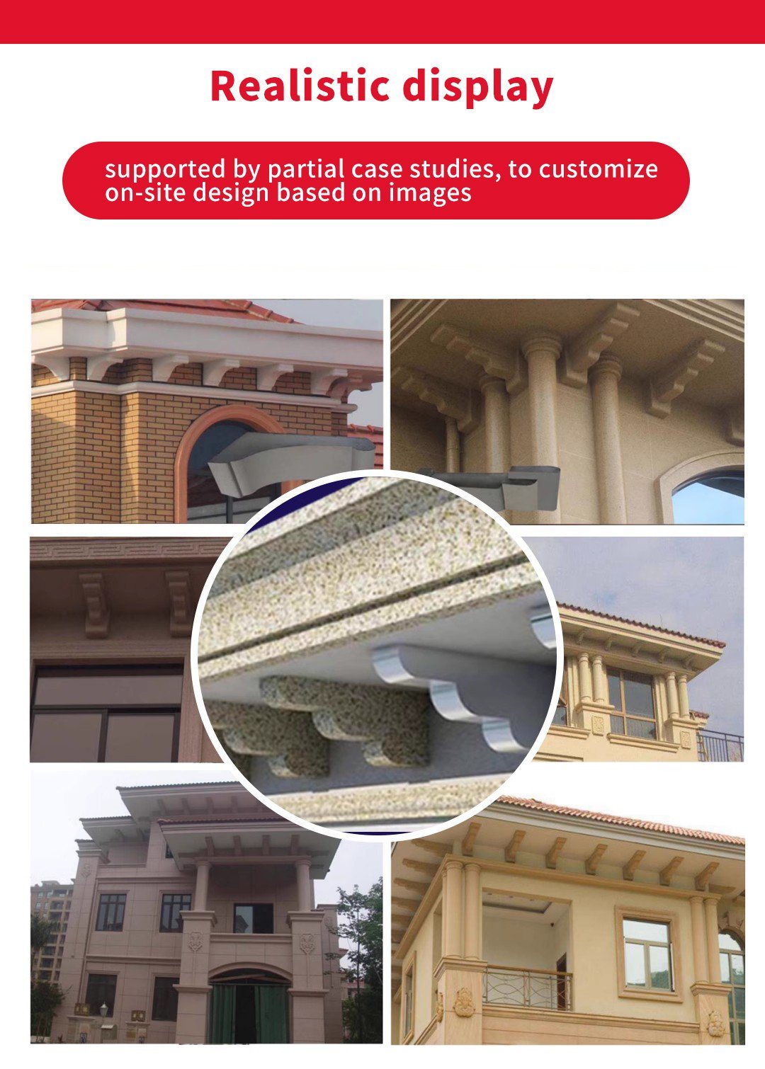 EPS Exterior Wall Decoration Embossed Cornice Lines, The Waist of The House Decoration Division Foam Lines