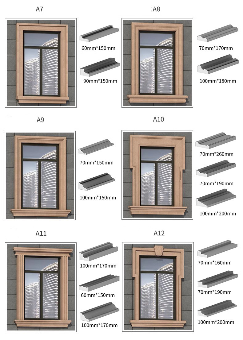 Custom Window Cover Line Door Decoration Material Modeling EPS Waterproof Building Material