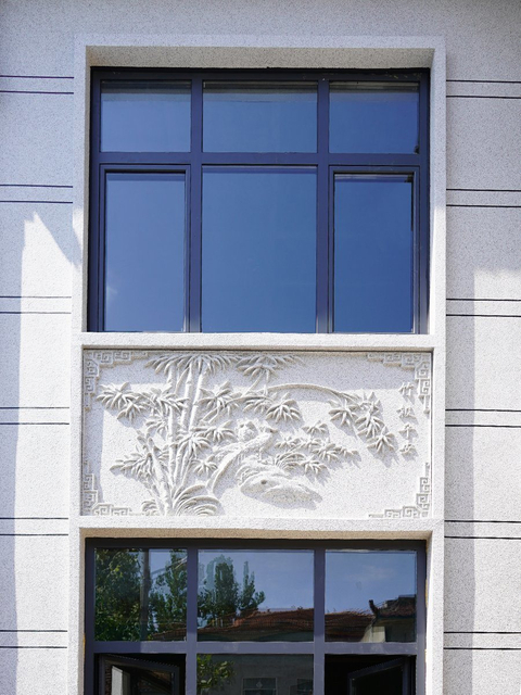 Villa EPS Exterior Wall Construction Material Carved Back Lines Mountain Flower Relief Flower Chinese Factory