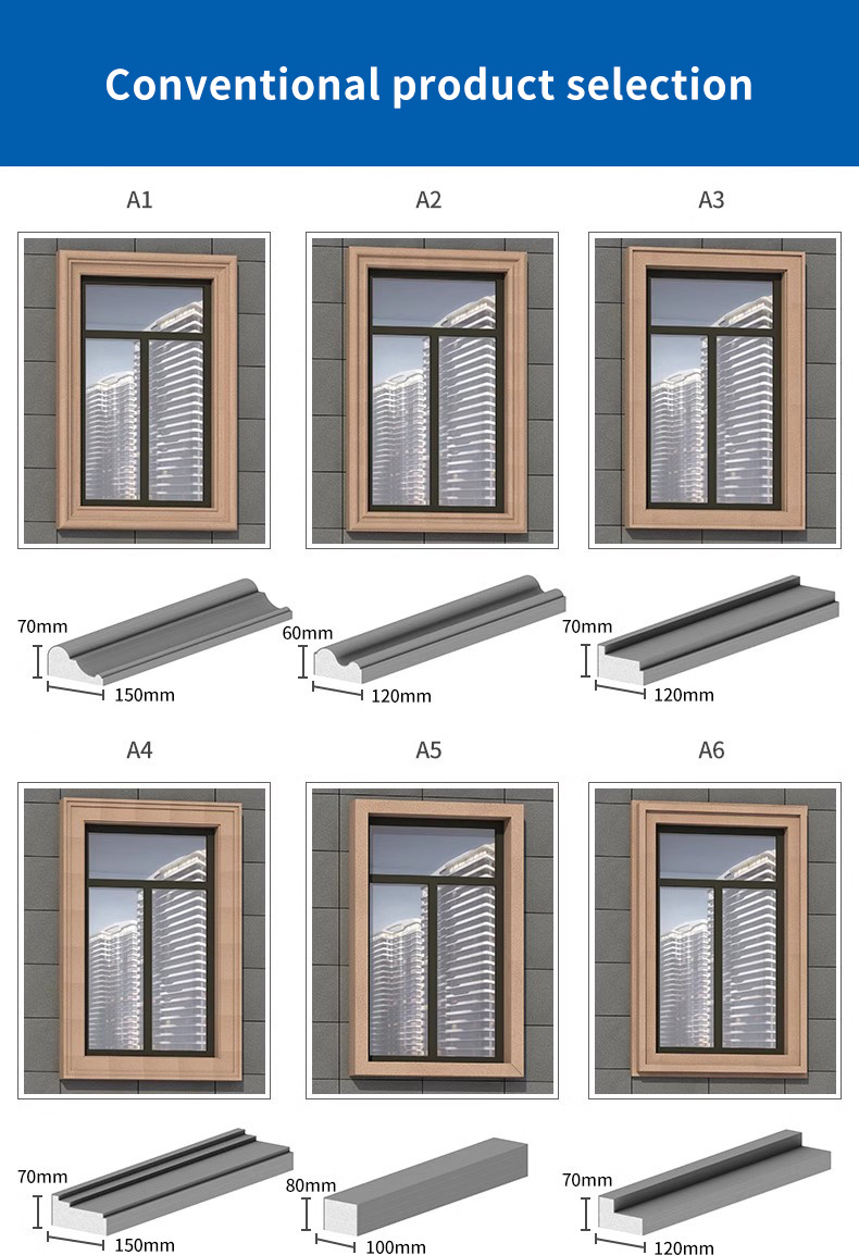 Custom Window Cover Line Door Decoration Material Modeling EPS Waterproof Building Material